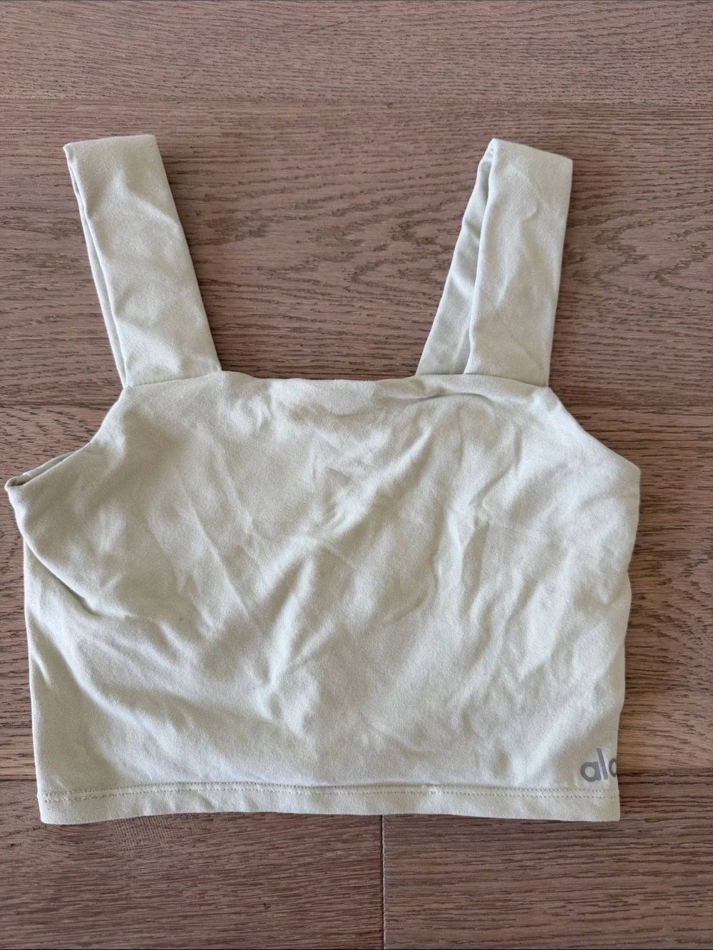 ALO Yoga Light Sage Square-Neck Crop Tank